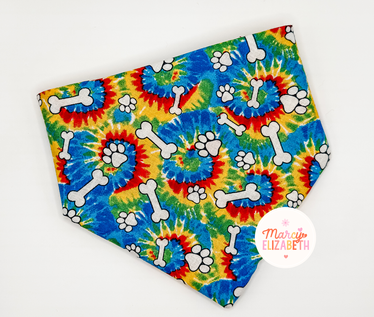 Tie Dye + Bones Pet Bandana