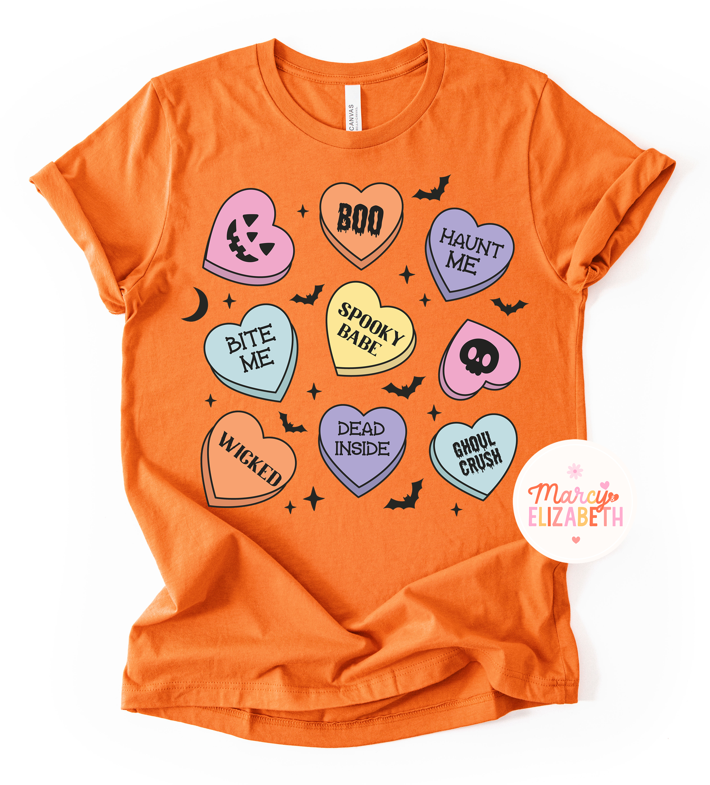 Spooky Conversation Hearts Adult Shirt