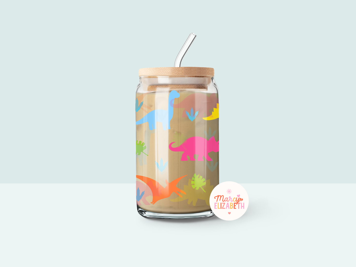 Dinosaurs 16oz Glass Tumbler