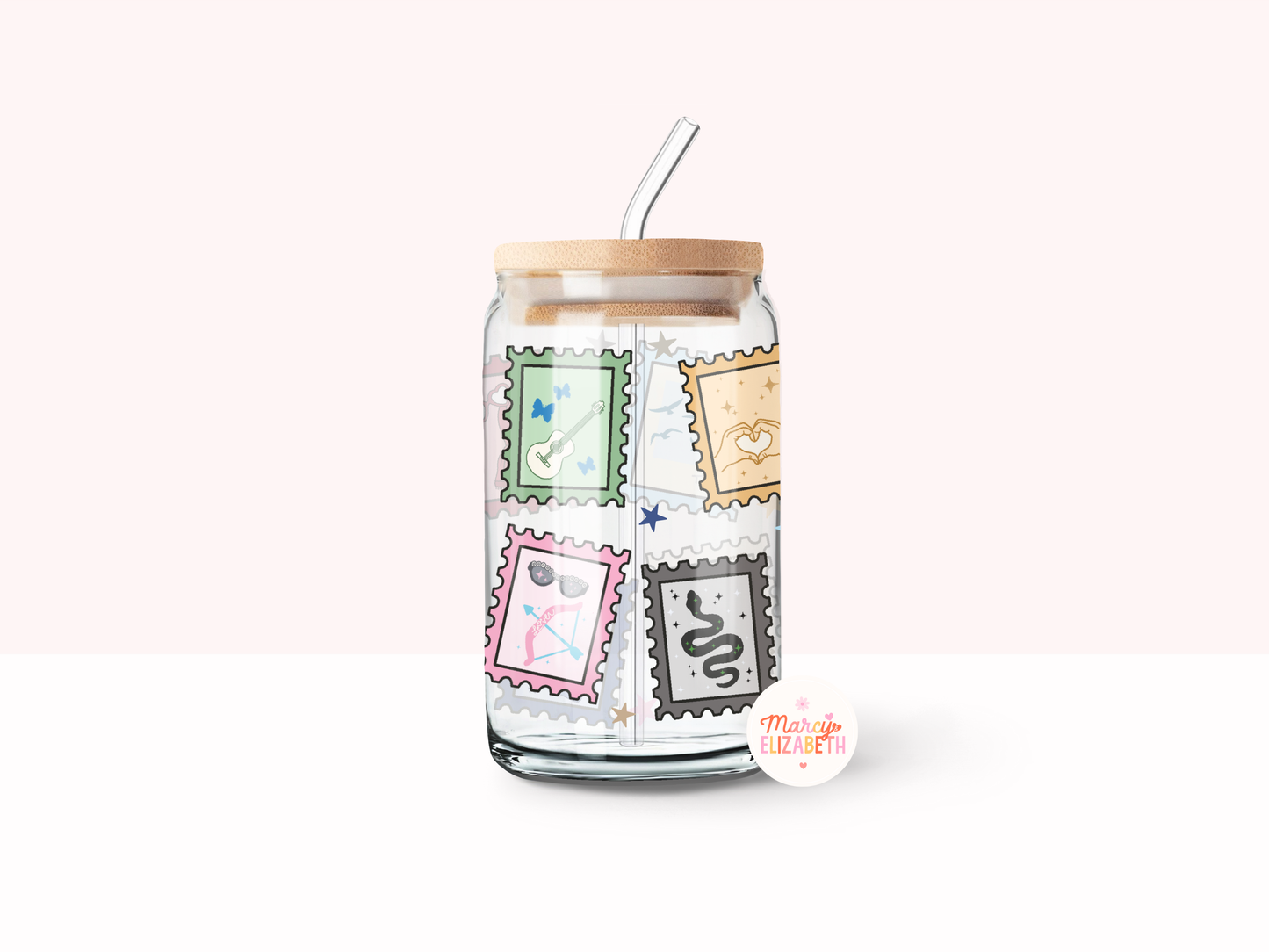 Era Stamps 16oz Glass Tumbler