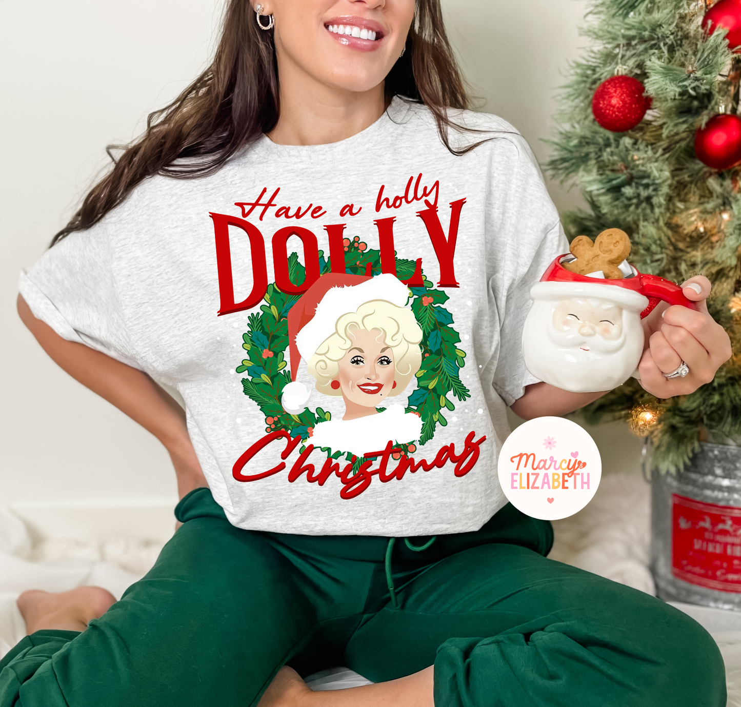 Holly Dolly Christmas Adult Shirt