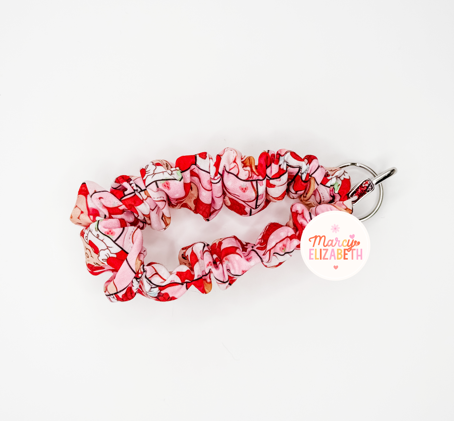 Strawberry Scrunchie Keychain