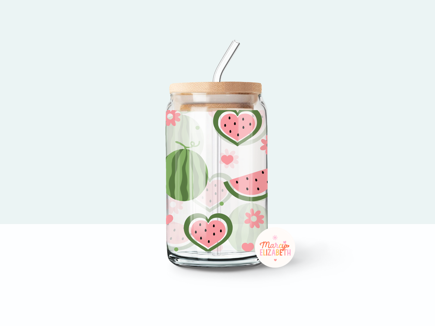 Watermelon 16oz Glass Tumbler