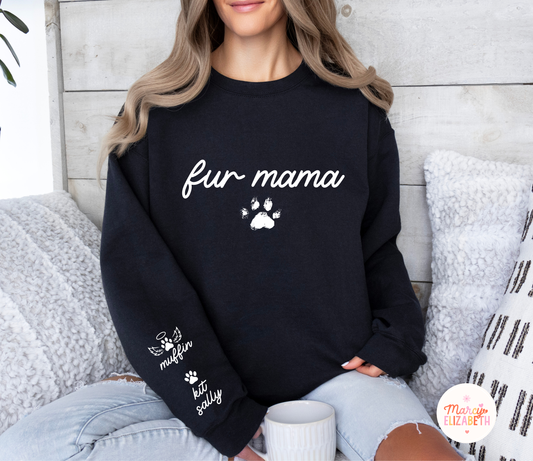 Fur Mama Pet Name Sweatshirt