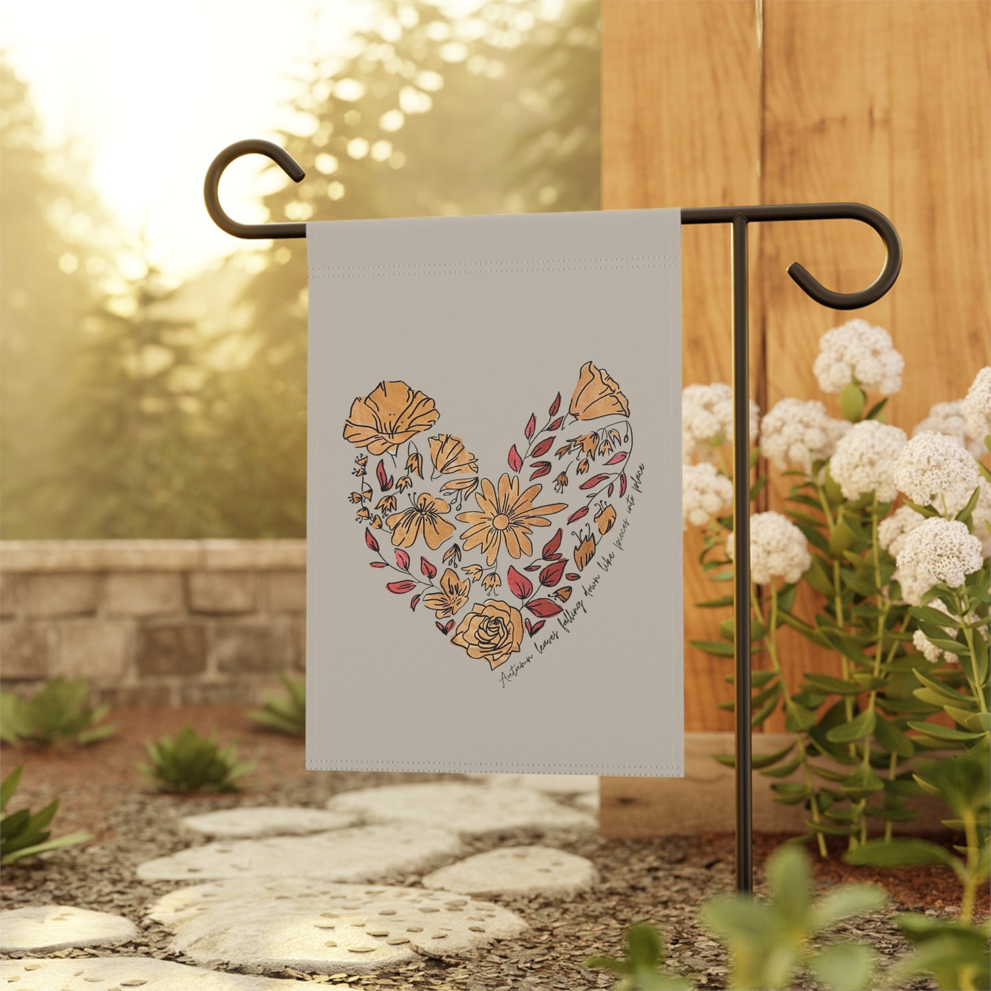 Autumn Leaves Falling Garden Flag