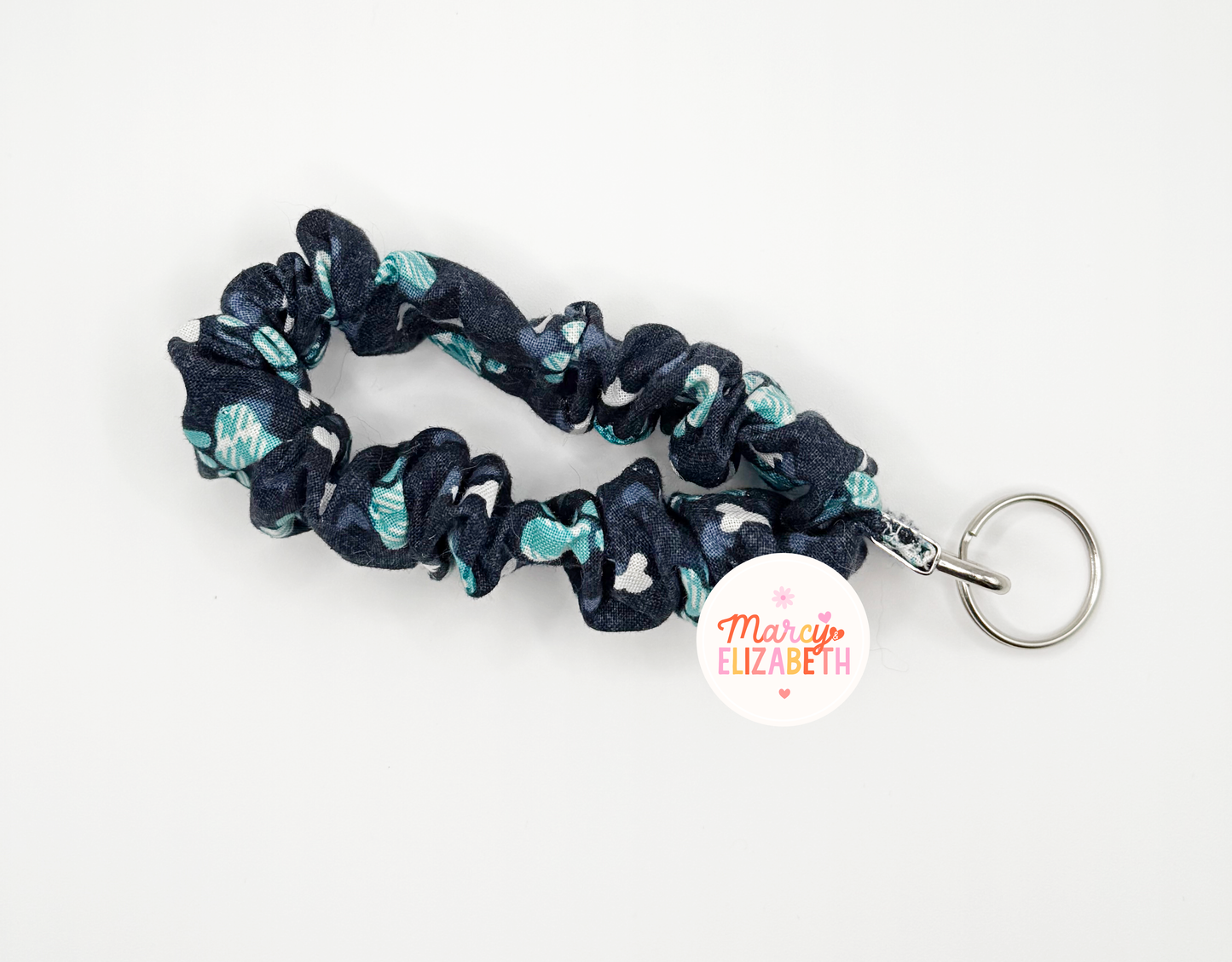 Blue Paw Print Scrunchie Keychain
