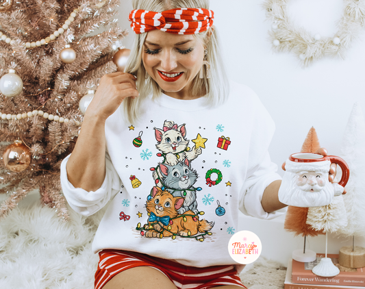 Meowy Christmas Adult Shirt