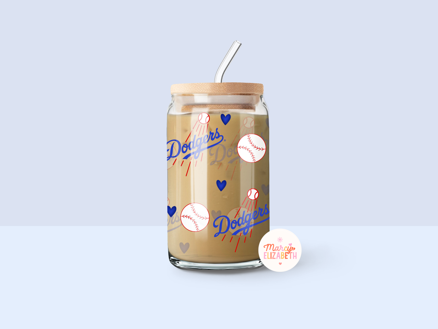 LA Baseball 16oz Glass Tumbler