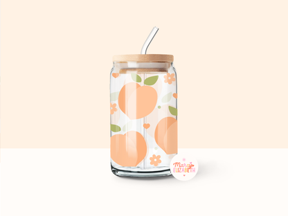 Peaches 16oz Glass Tumbler
