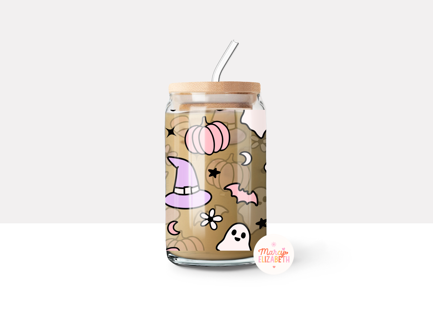 Pastel Halloween 16oz Glass Tumbler