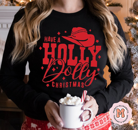 Holly Dolly Christmas Adult Shirt