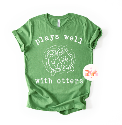 Plays Well with Otters Adult Shirt