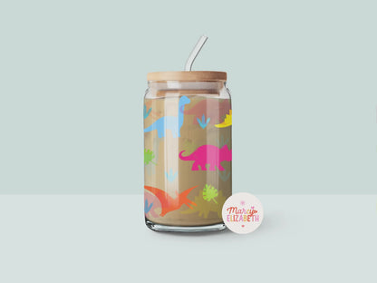 Dinosaurs 16oz Glass Tumbler