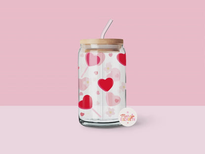 Lollipop Hearts 16oz Glass Tumbler