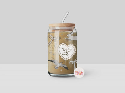 All is Fair in Love + Poetry 16oz Glass Tumbler
