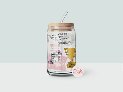 The Office 16oz Glass Tumbler