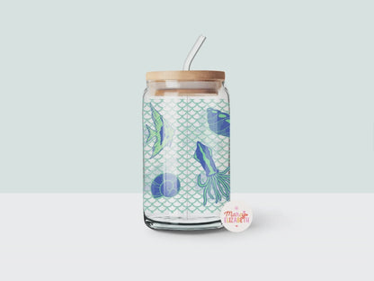 Ocean Animals 16oz Glass Tumbler