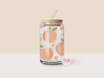 Peaches 16oz Glass Tumbler