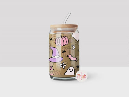 Pastel Halloween 16oz Glass Tumbler