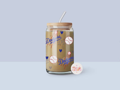 LA Baseball 16oz Glass Tumbler