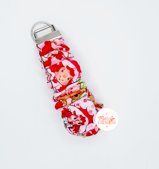 Strawberry Scrunchie Keychain