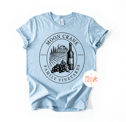 Moon Crane Family Vineyards Adult Shirt