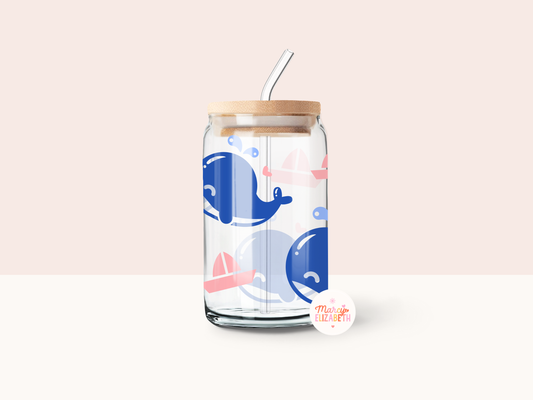 Whale 16oz Glass Tumbler